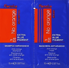 Haarpflegeset - Fanola No Orange (Shampoo Probe 15ml + Haarmaske Probe 15ml) — Bild N1