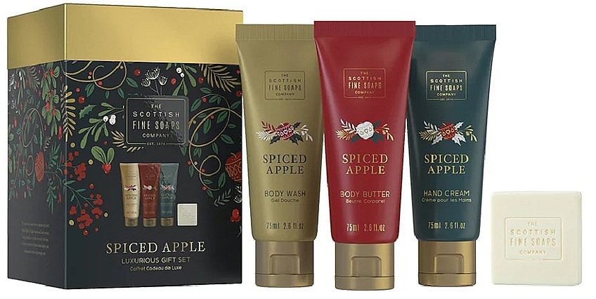 Scottish Fine Soaps Spiced Apple Luxurious Set (Duschgel 75ml + Körperbutter 75ml + Handcreme 75 + Seife 40g) - Set — Bild N1