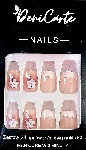 Nagelspitzen, weiß, 24 Stück - Deni Carte Nails 7189 — Bild N1