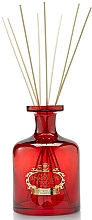 Düfte, Parfümerie und Kosmetik Aroma-Diffusor-Flasche 2 l rot mit gold - Portus Cale Red Glass and Gold Label 2L Diffuser Bottle