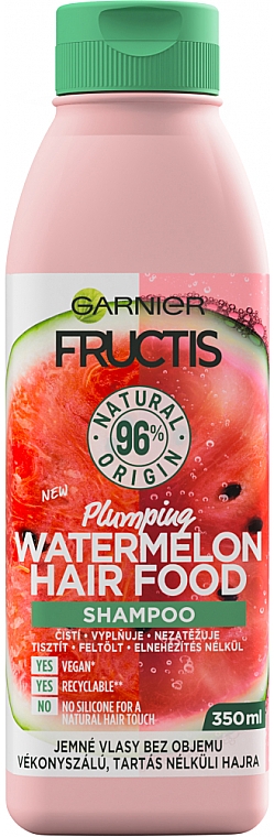 Shampoo mit Wassermelone - Garnier Fructis Hair Food Plumping Watermelon Shampoo — Bild N1