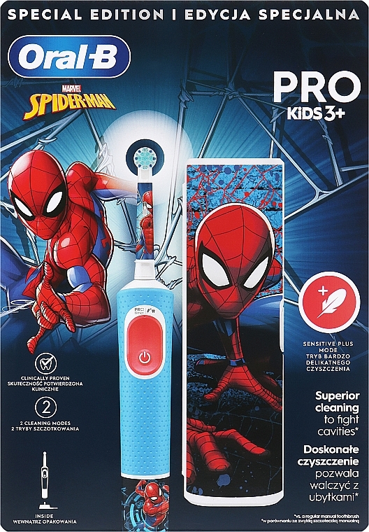 Zahnbürsten-Set - Oral-B Pro Kids Spider-Man (Elektrische Zahnbürste 1 St. + Case)  — Bild N1