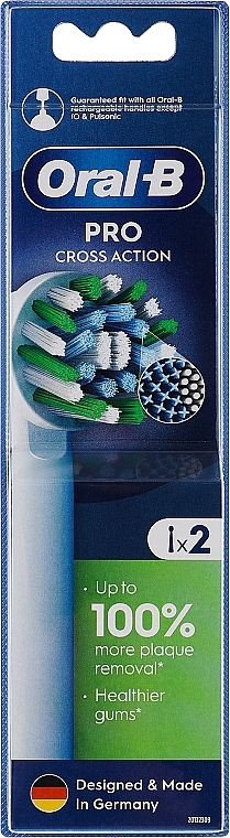 Austauschbare Zahnbürstenköpfe für elektrische Zahnbürste 2 St. - Oral-B Pro Cross Action White — Bild N1