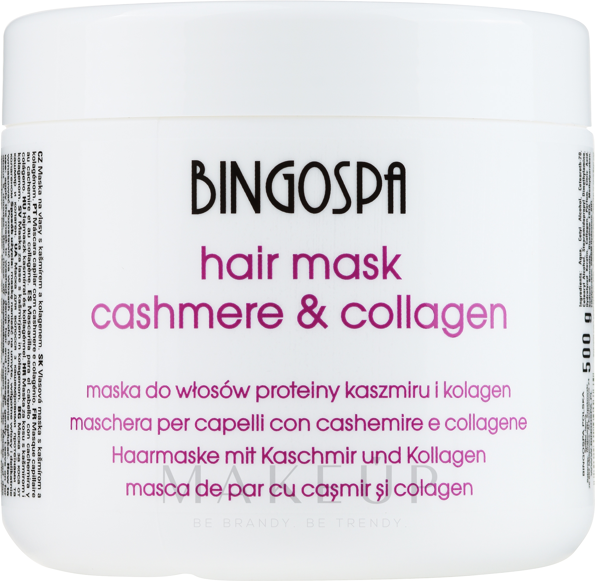 Haarmaske mit Kaschmirproteinen und Kollagen - BingoSpa Hair Mask Cashmere Proteins And Collagen — Bild 500 g