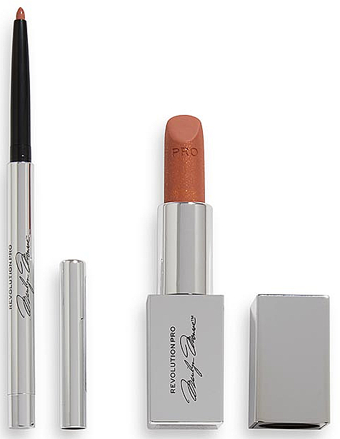 Set - Revolution Pro Set For Lips X Marilyn Nude (lipstick/3.6g + lip/pen/0.18g) — Bild N1