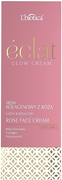 Pflegende Anti-Aging Gesichtscreme mit Kollagen, Niacinamid und französischem Rosenextrakt - L'biotica Eclat Clow Cream — Bild N1