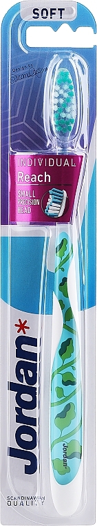 Zahnbürste weich mit Blättern - Jordan Individual Reach Soft  — Bild N1