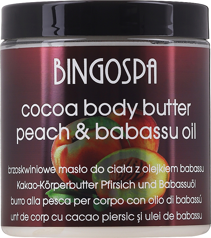 Kakao Körperbutter mit Pfirsich- und Babassuöl - BingoSpa Cocoa Butter With Peach And Babassu Oil Body — Bild N1