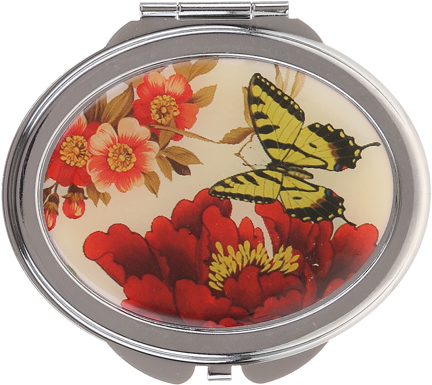 Kosmetischer Taschenspiegel Schmetterlinge 85451 Gelber Schmetterling und rote Blume - Top Choice — Bild N1