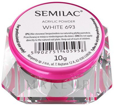 Nagelpulver aus Acryl - Semilac Acrylic Powder — Bild 693 - White