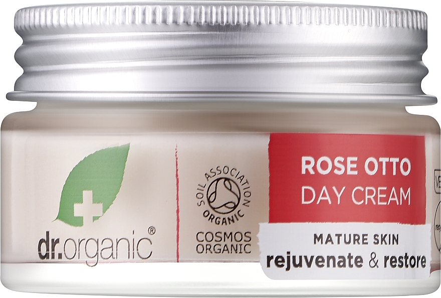 Nährende, feuchtigkeitsspendende und straffende Tagescreme mit Bio Rosenattar für reife Haut - Dr. Organic Bioactive Skincare Rose Otto Day Cream — Bild N2