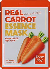 Tuchmaske für das Gesicht mit Karottenextrakt - FarmStay Real Carrot Essence Mask — Bild N1