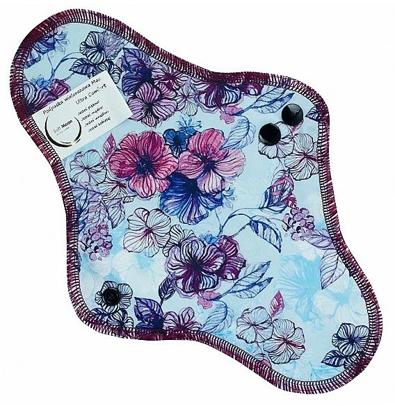 Wiederverwendbare Slipeinlagen mit Baumwolle Fuchsie mit Blumen - Soft Moon Ultra Comfort Maxi — Bild N1