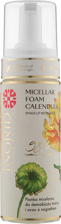 Reinigungsschaum mit Calendula - Ingrid Cosmetics Vegan Micellar Foam Calendula — Bild N1