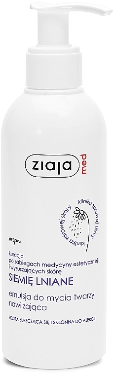 Feuchtigkeitsspendende Emulsion zum Waschen des Gesichts mit Leinsamen - Ziaja Med — Bild N1
