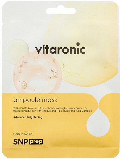 Feuchtigkeitsspendende Anti-Aging Tuchmaske gegen Falten und Pigmentflecken für strahlende Gesichtshaut - SNP Prep Vitaronic Ampoule Mask — Bild N1