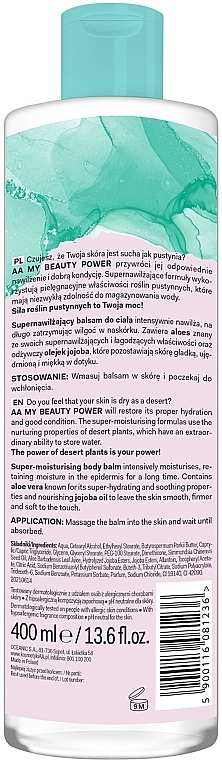 Intensiv feuchtigkeitsspendender Körperbalsam mit Aloe Vera und Jojobaöl - AA My Beauty Power Super Moisturizing Body Balm — Bild N2