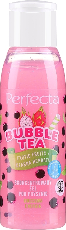 Duschgel Tropische Früchte und schwarzer Tee - Perfecta Bubble Tea Exotic Fruit + Black Tea Concentrated Shower Gel MINI  — Bild N1