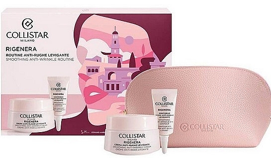 Set - Collistar Rigenera Gift Set (Creme 50ml + Augencreme 5ml + Kosmetiktasche)  — Bild N1