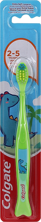 Kinderzahnbürste weich 2-5 Jahre grün mit Drachen - Colgate Kids 2Y+ Toothbrush Extra Soft — Bild N1