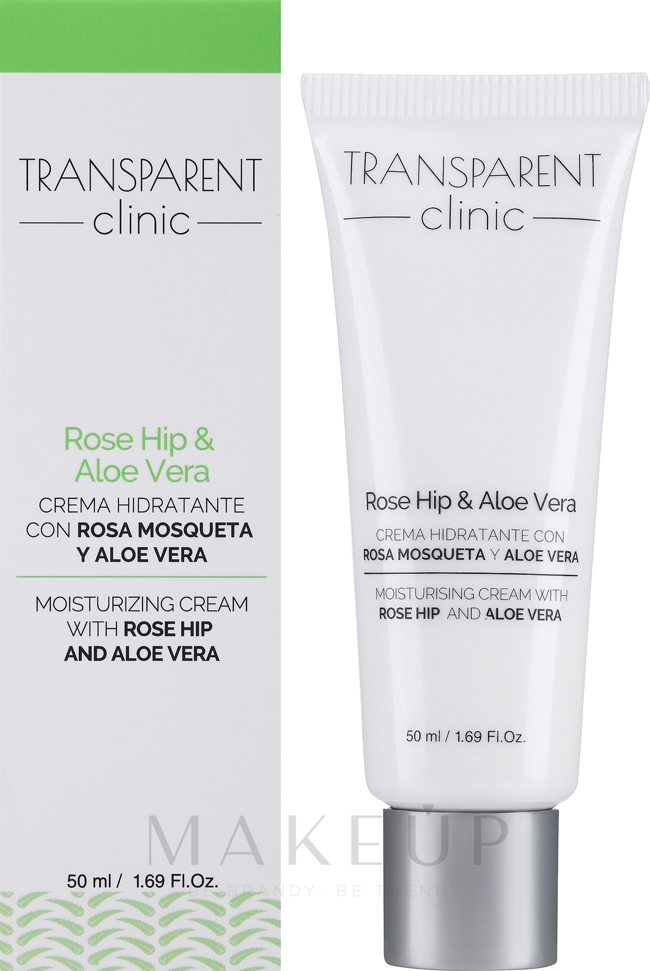 Feuchtigkeitsspendende Gesichtscreme mit Hagebutten und Aloe Vera - Transparent Clinic Rose Hip & Aloe Vera — Bild 50 ml
