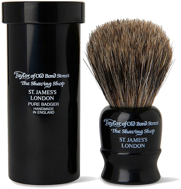 Rasierpinsel 8,25 cm mit Pinseletui schwarz - Taylor of Old Bond Street Shaving Brush Pure Badger — Bild N1