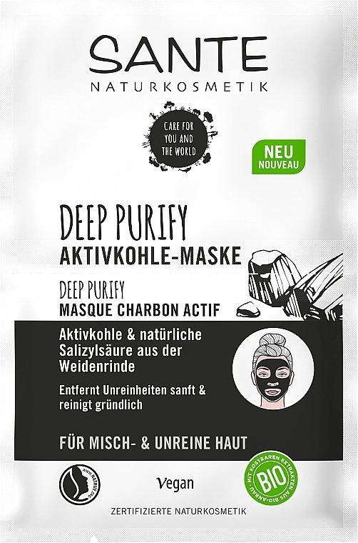 Tiefenreinigende Maske mit Aktivkohle - Sante Deep Purify Mask — Bild N1