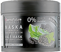 Pflegende und regenerierende Haarmaske mit Aktivkohle - DermoFuture Hair Mask With Activated Carbon — Bild N2