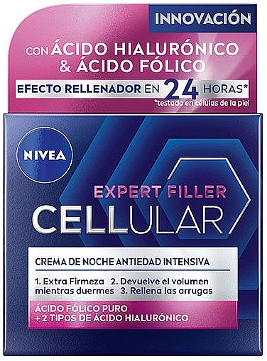 Intensiv verjüngende Nachtcreme für das Gesicht - Nivea Expert Filler Cellular Intensive Anti-Aging Night Cream — Bild N1