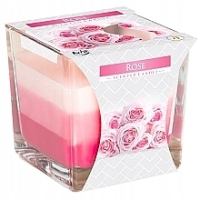 Düfte, Parfümerie und Kosmetik Duftende dreischichtige Kerze im Glas Rose - Bispol Scented Candle Rose