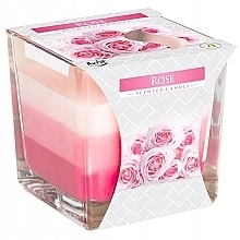 Duftende dreischichtige Kerze im Glas Rose - Bispol Scented Candle Rose — Bild N1