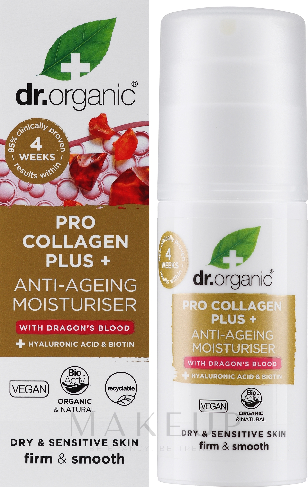 Anti-Aging-Gesichtscreme mit Drachenblut - Dr. Organic Pro Collagen Plus+ Anti Aging Moisturiser With Dragons Blood — Bild 50 ml