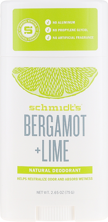 Natürlicher Deostick - Schmidt's Naturals Deodorant Bergamot Lime Stick — Bild N1