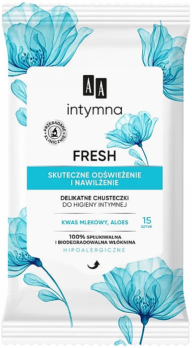 Erfrischungstücher für die Intimhygiene 15 St. - AA Intimate Fresh Hygiene Wipes — Bild N1