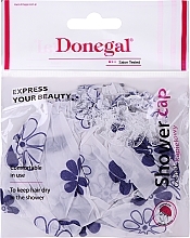 Duschhaube 9298 weiß mit violetten Blüten - Donegal Shower Cap — Bild N1