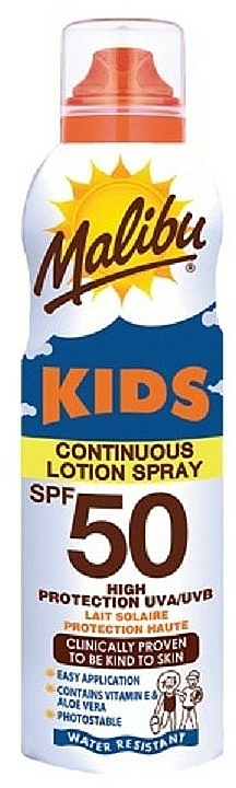 Wasserdichtes Sonnenschutzspray für Kinder SPF 50 - Malibu Sun Kids Continuous Lotion Spray SPF50 — Bild N1