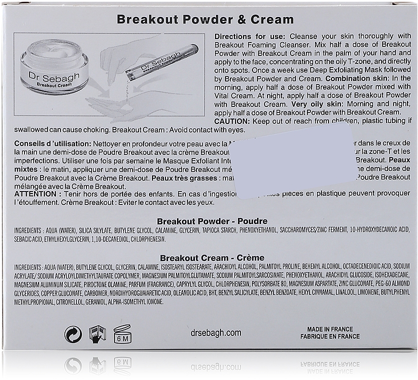 Creme und Puder für fettige Gesichtshaut - Dr.Sebagh Breakout Powder & Cream for Oily Skin — Bild N2