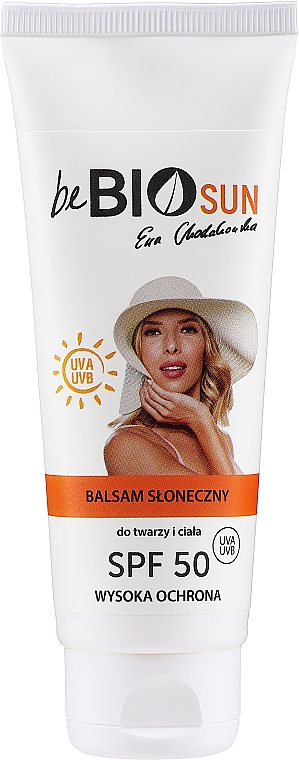 Wasserfester mineralischer Sonnenschutzblasam für Gesicht und Körper SPF 50 - BeBio Sun Body and Face balm With Sunscreen Filter SPF 50 — Bild N1