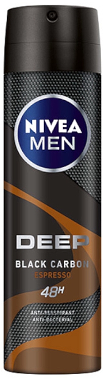 Deospray Antitranspirant - Nivea Men Deep Black Carbon Espresso Anti-Perspirant — Bild N1