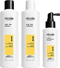 Pflegeset für Männer - Nioxin System 1 Loyalty Kit (shmp/300ml + h/cond/300ml + h/serum/100ml) — Bild N1