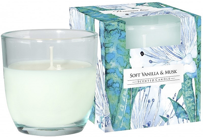 Duftkerze im Glas Sanfte Vanille und Moschus - Bispol Scented Candle Soft Vanilla & Musk — Bild N1