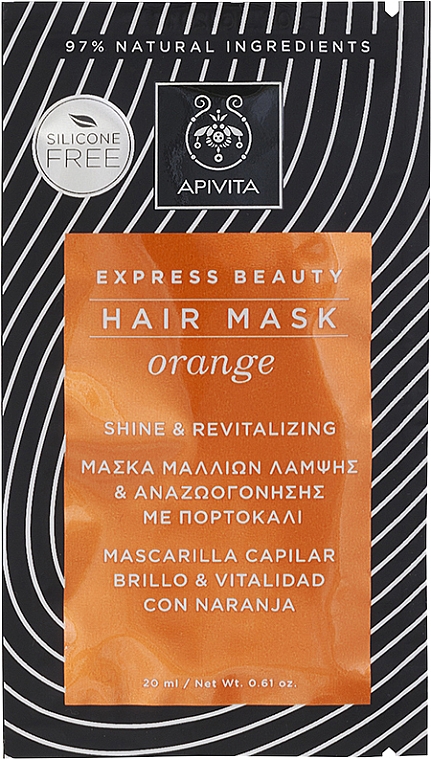 Revitalisierende Haarmaske für mehr Glanz mit Orange - Apivita Shine & Revitalizing Hair Mask With Orange — Bild N1