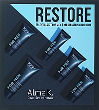 Set, 5 Produkte - Alma K. Restory Essentials Kit for Men (Shampoo-Duschgel/75 ml + Gesichtsreinigungsschaum/50 ml + Gesichtscreme/30 ml + Rasiercreme/40 ml + After Shave Creme/40 ml)  — Bild N1