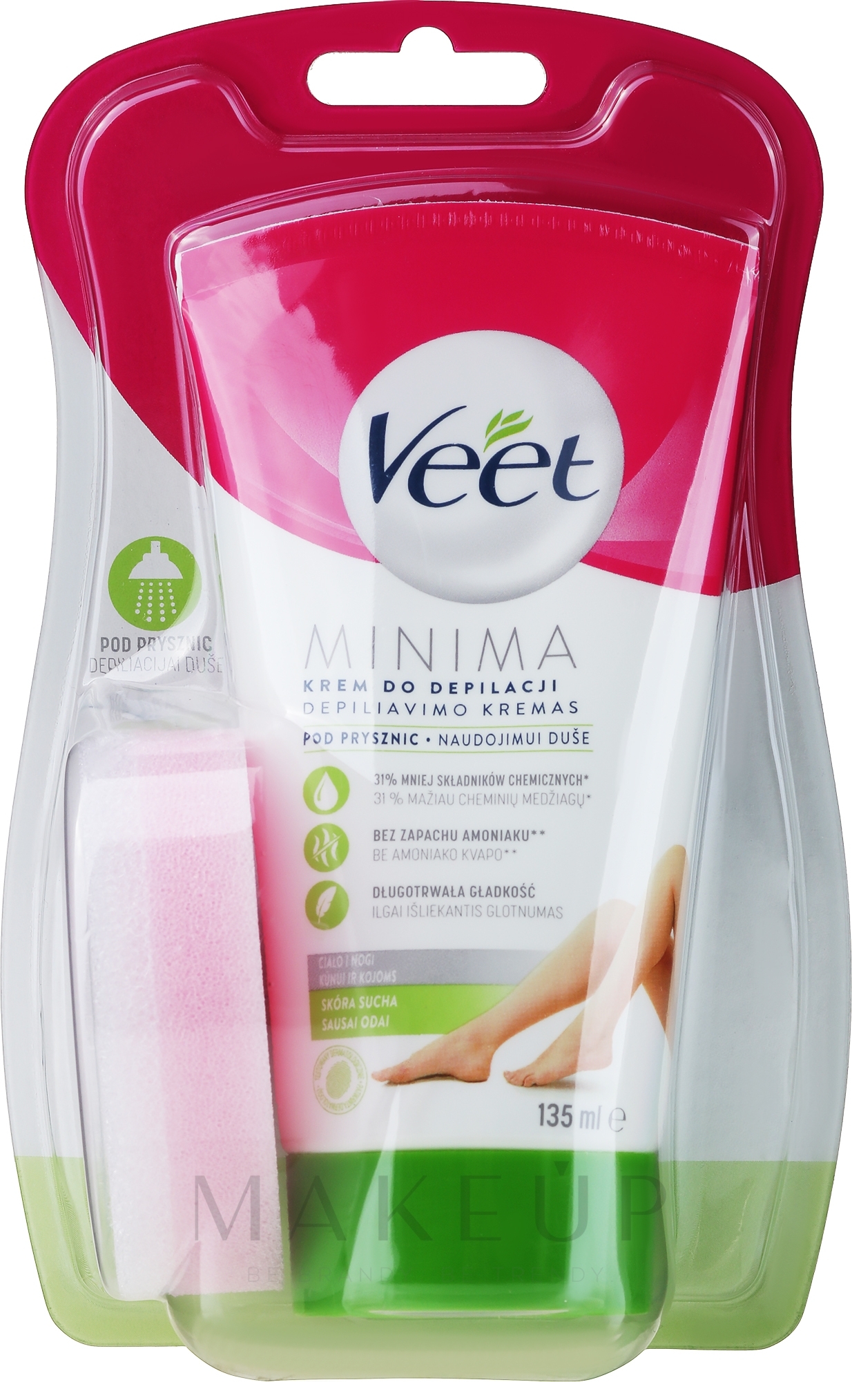 Dusch-Haarentfernungscreme für trockene Haut - Veet In Shower Hair Removal Cream Dry Skin — Bild 135 ml