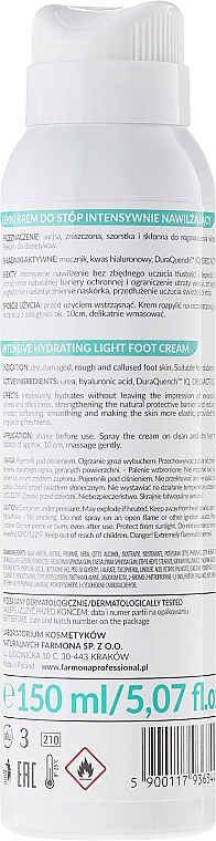 Leichte, intensiv feuchtigkeitsspendende Fußcreme - Farmona Professional Nivelazione Intensive Hydrating Light Foot Cream — Foto N2