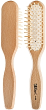 Düfte, Parfümerie und Kosmetik Massage-Haarbürste aus Holz 01920 - Eurostil Oval Brush