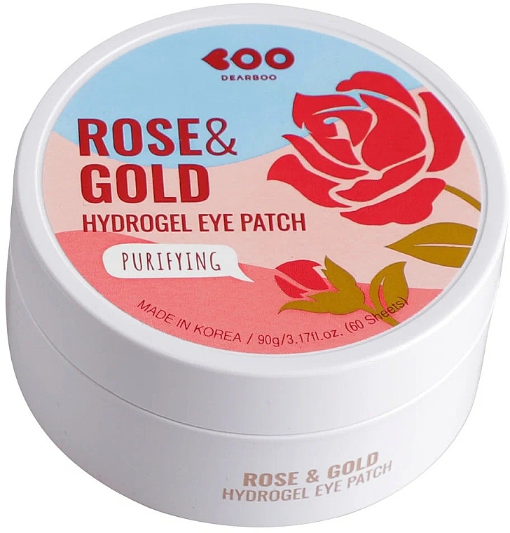 Hydrogel Augenpatches mit Rosenextrakt und Gold - Dearboo Purifying Hydrogel Eye Patch Rose & Gold — Bild N1