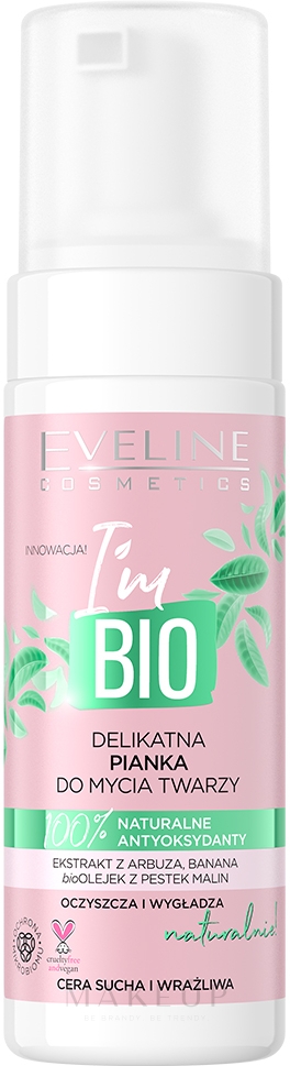 Glättender und sanfter Gesichtsreinigungsschaum - Eveline Cosmetics I'm Bio — Bild 150 ml
