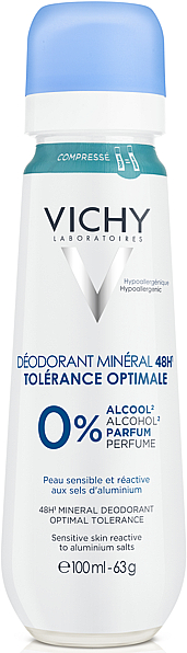 Deospray Antitranspirant mit Gurke und grüner Tee - Vichy 48HR Mineral Deodorant Optimal Tolerance Spray — Bild N1