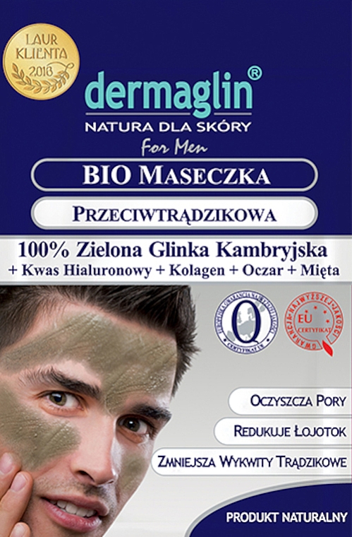 Gesichtsmaske für Männer gegen Akne - Dermaglin — Bild N1